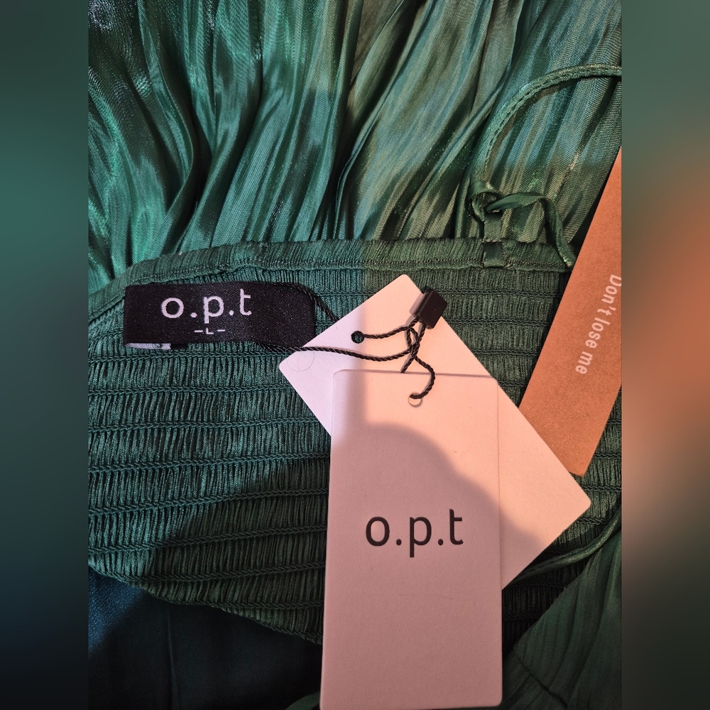O.P.T New Midi  Dress Size Large In Elegant Green Color - Picture 6 of 6